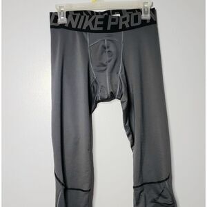 Nike Pro compression pants spell out size medium gray and black